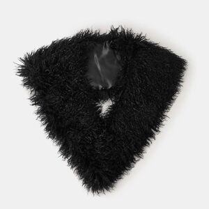 Vintage Ralph Lauren faux fur tippet scarf  black fall formal Y2K $200 boho